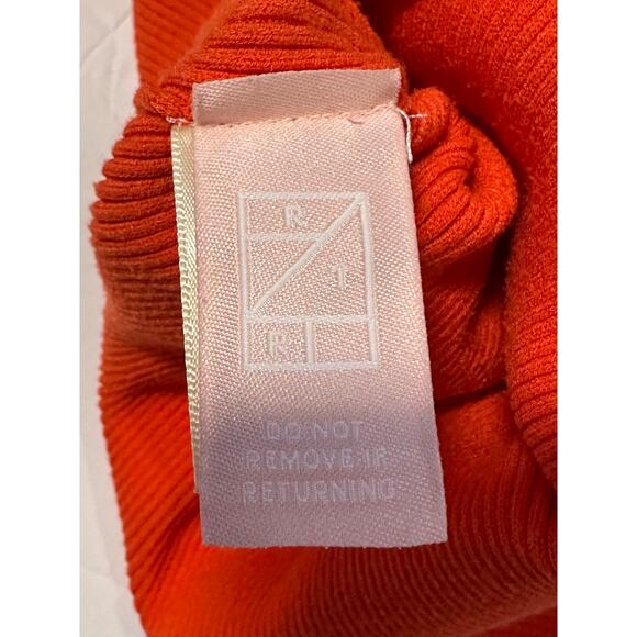 LAPOINTE One Shoulder Rib Knit Orange Midi Designer Dress XS Wedding Vacation - Picture 10 of 10